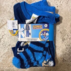 Sonic the Hedgehog Blue Pajama Set with Cozy Socks